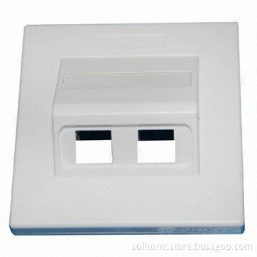 LC fiber-optic faceplate, made of ABS material, 2 ports